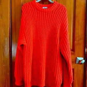 Aritzia - Oversized sweater by TNA for Aritzia. Bright and bold orange color.